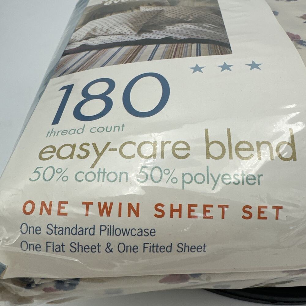 New Vintage Martha Stewart Everyday Twin Sheet Set Floral Kmart - Picture 3 of 5